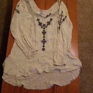 Cream long sleeve peasant top maurices plus size 1